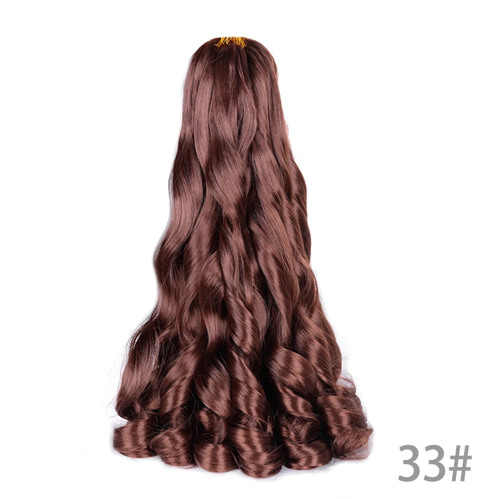 French Curly Braiding Hair Wigs Pre Stretched Bouncy Braiding Wig Hair Easy Braid Curl Braids, Lightweight Synthetic Wavy Hair Accessories and Extensions for Women