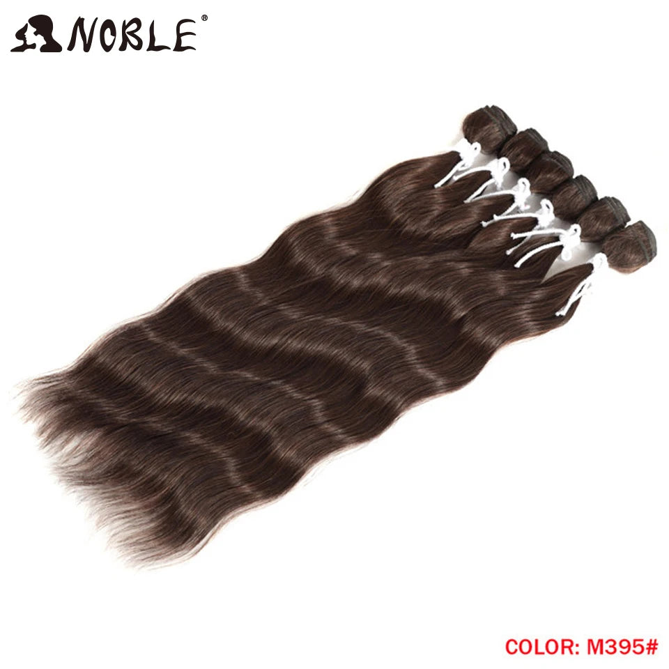 Noble Hair Wigs Water Wave Hair Bundles Synthetic Hair Extensions and Accessories Ombre Blonde Hair Weave Bundles 6Pcs/Pack 20 Inch Wig Hair Extensions