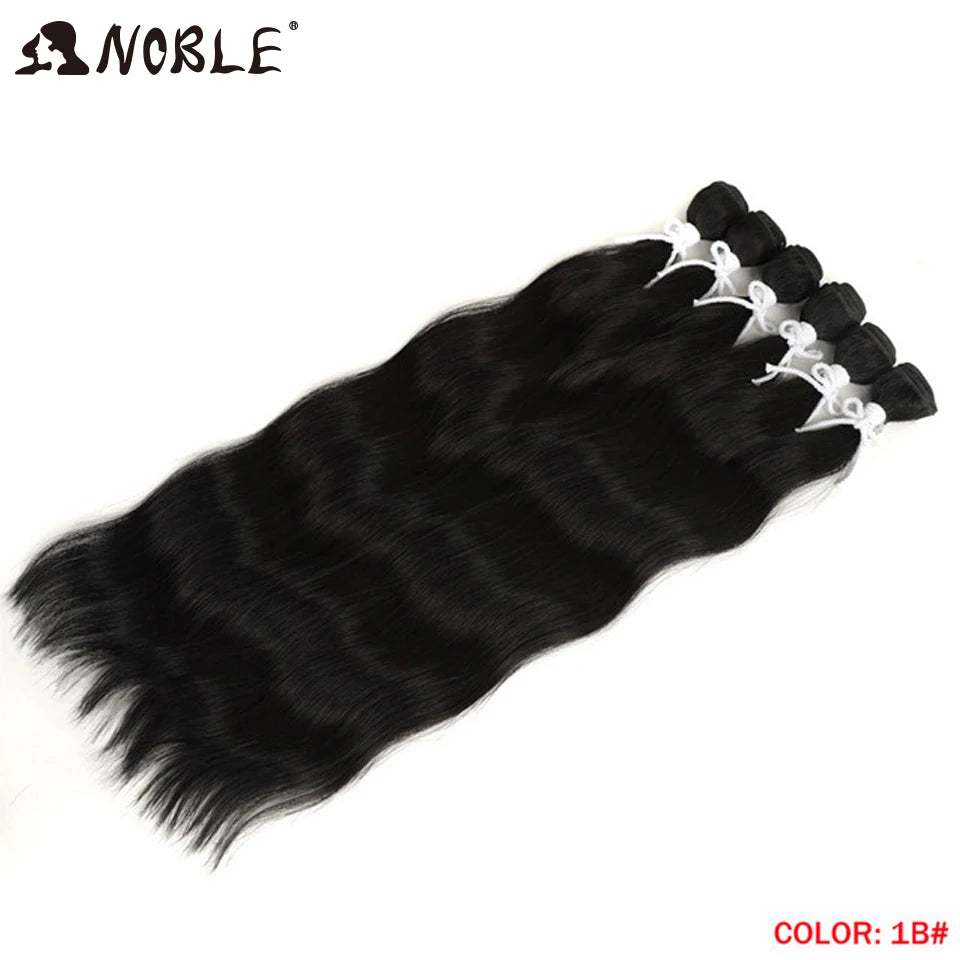 Noble Hair Wigs Water Wave Hair Bundles Synthetic Hair Extensions and Accessories Ombre Blonde Hair Weave Bundles 6Pcs/Pack 20 Inch Wig Hair Extensions
