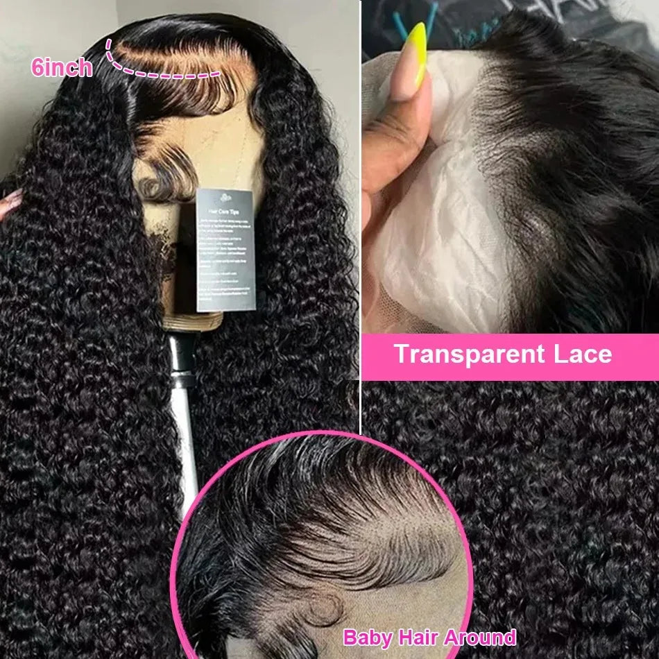 Golden Deep Wave 13x4 13x6 HD Lace Frontal Wigs Human Hair Water Curly Front Wig 5x5 Glueless Human Hair for Women Hair Style