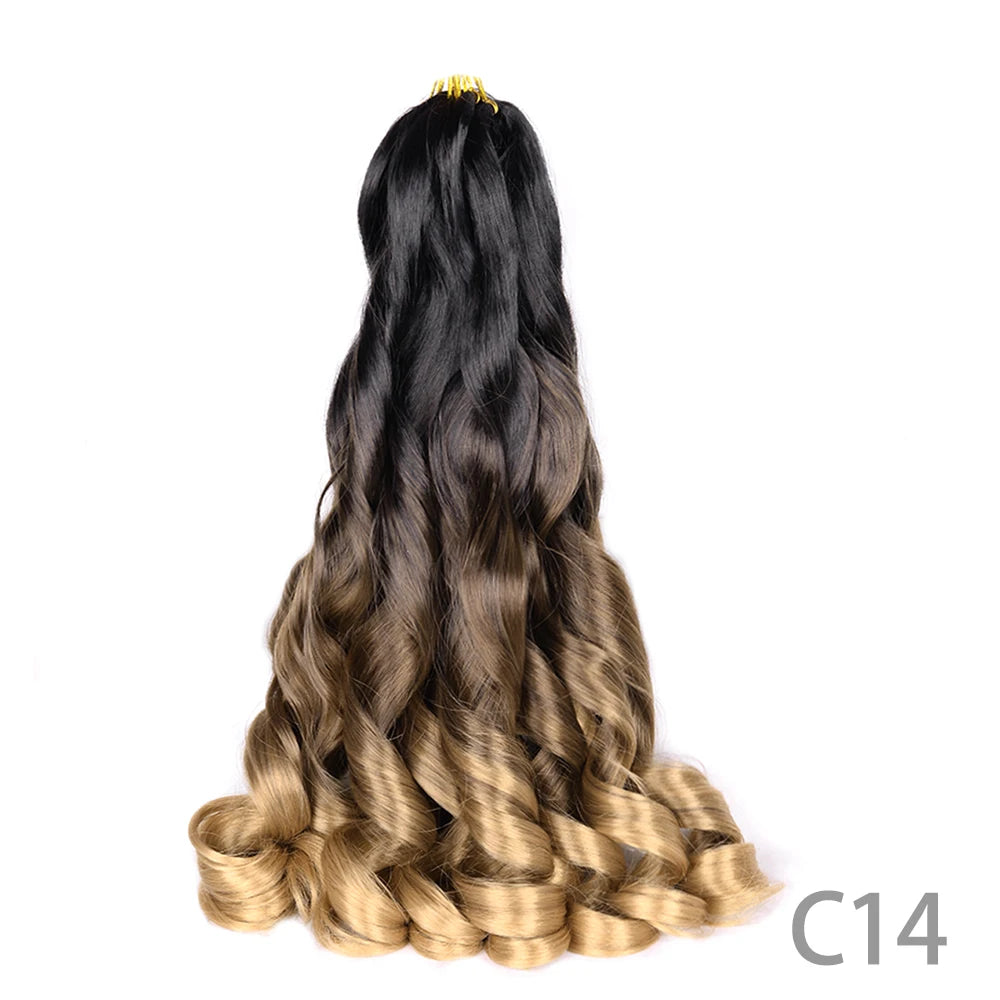 French Curly Braiding Hair Wigs Pre Stretched Bouncy Braiding Wig Hair Easy Braid Curl Braids, Lightweight Synthetic Wavy Hair Accessories and Extensions for Women