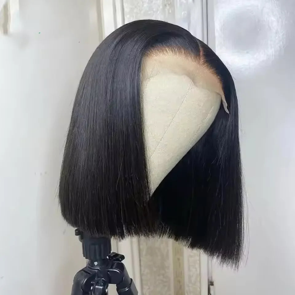 200% Density 13x4 Short Wig Bob Straight Brazilian Remy Hair Wigs HD Transparent Lace Full Lace Frontal Hair Style 4x4 5x5 Closure Wig 2x6 Lace