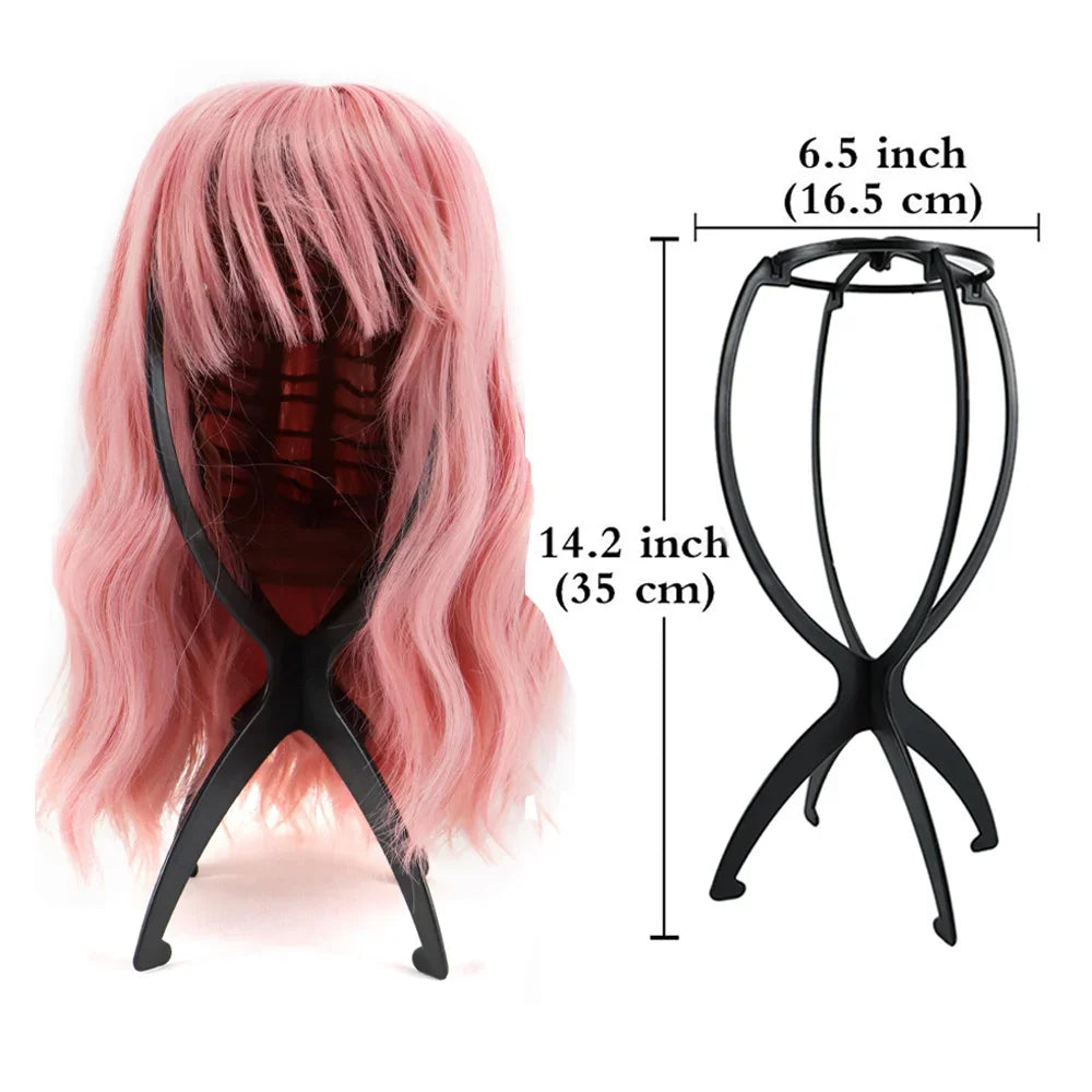 Wig Stands Plastic Hat Display Wig Head Holders Wigs Hanger For Multiple Wigs 17x34Cm Portable Folding Wig Stand 1pcs Wig Holder