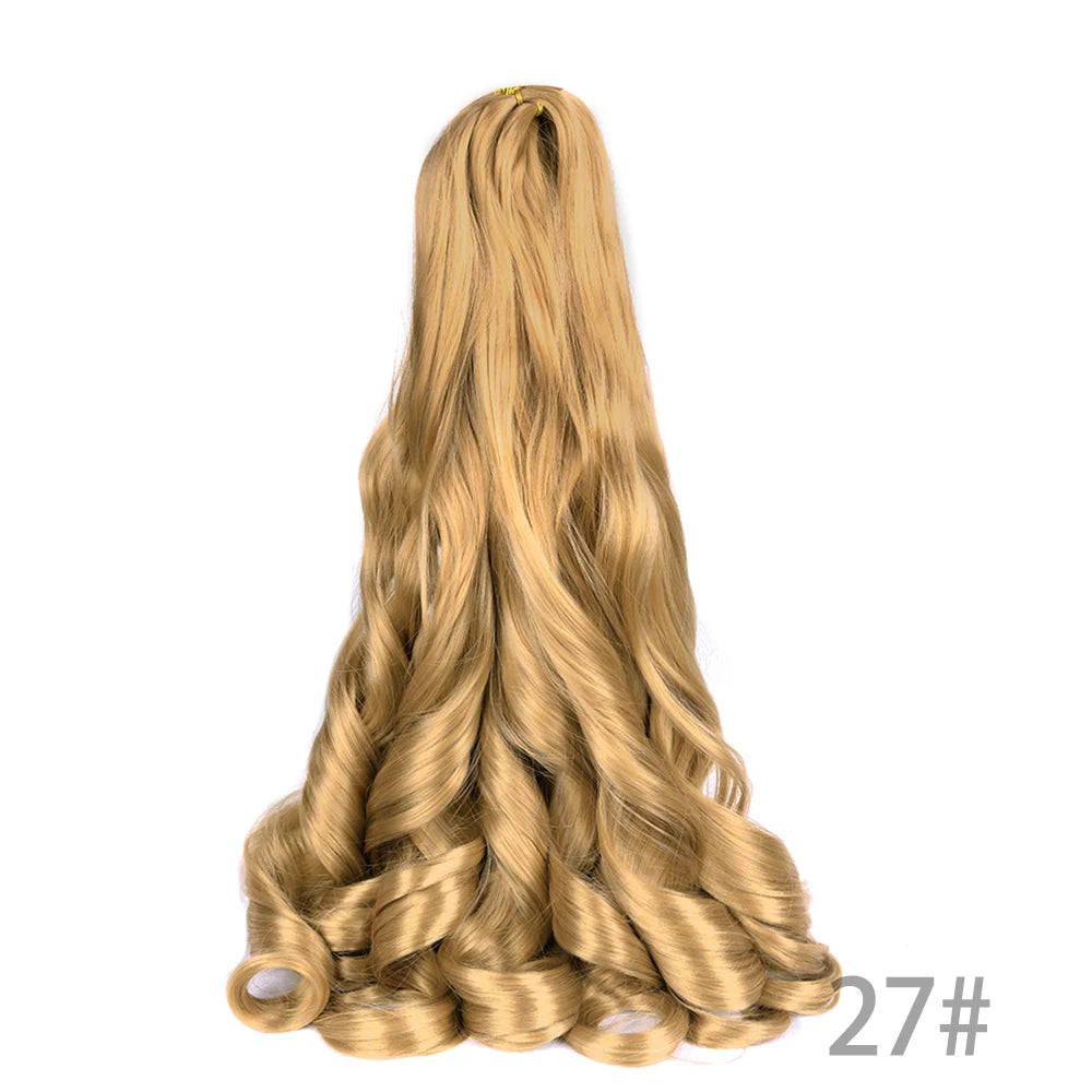 French Curly Braiding Hair Wigs Pre Stretched Bouncy Braiding Wig Hair Easy Braid Curl Braids, Lightweight Synthetic Wavy Hair Accessories and Extensions for Women