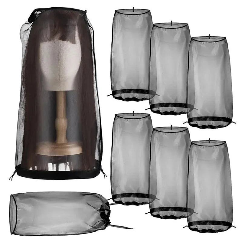Wig Bags Adjustable Hair Wigs Storage For Multiple Wigs With Drawstring Portable Wig Storage Bags