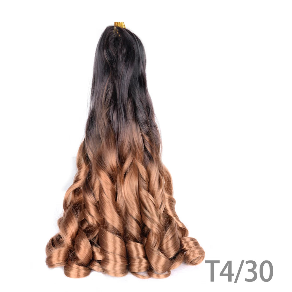 French Curly Braiding Hair Wigs Pre Stretched Bouncy Braiding Wig Hair Easy Braid Curl Braids, Lightweight Synthetic Wavy Hair Accessories and Extensions for Women