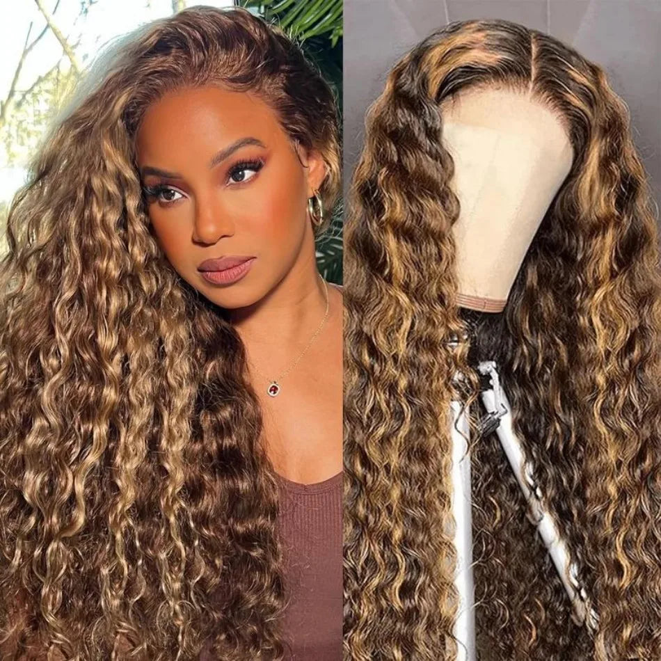 P427 Highlight Wig Human Hair Style Wigs Hd Lace Wig 13X6 Human Hair Deep Wave Frontal Wig Curly P1B30 Lace Front Hair Wigs Brazilian 250 Density