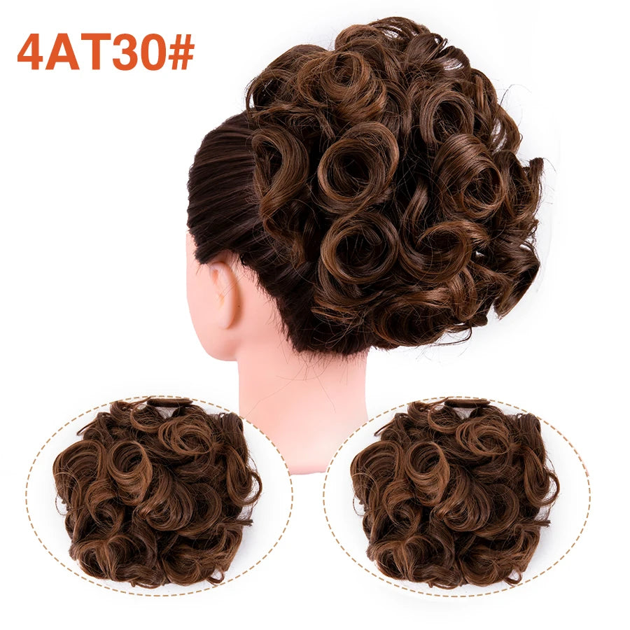 Leeons Syntheic Chignon Hair Wigs piece Curly Bun Hair Extensions and Accessories Scrunchie Updo Hair Pieces Combs In Messy Bun Hair Piece For Women Wig
