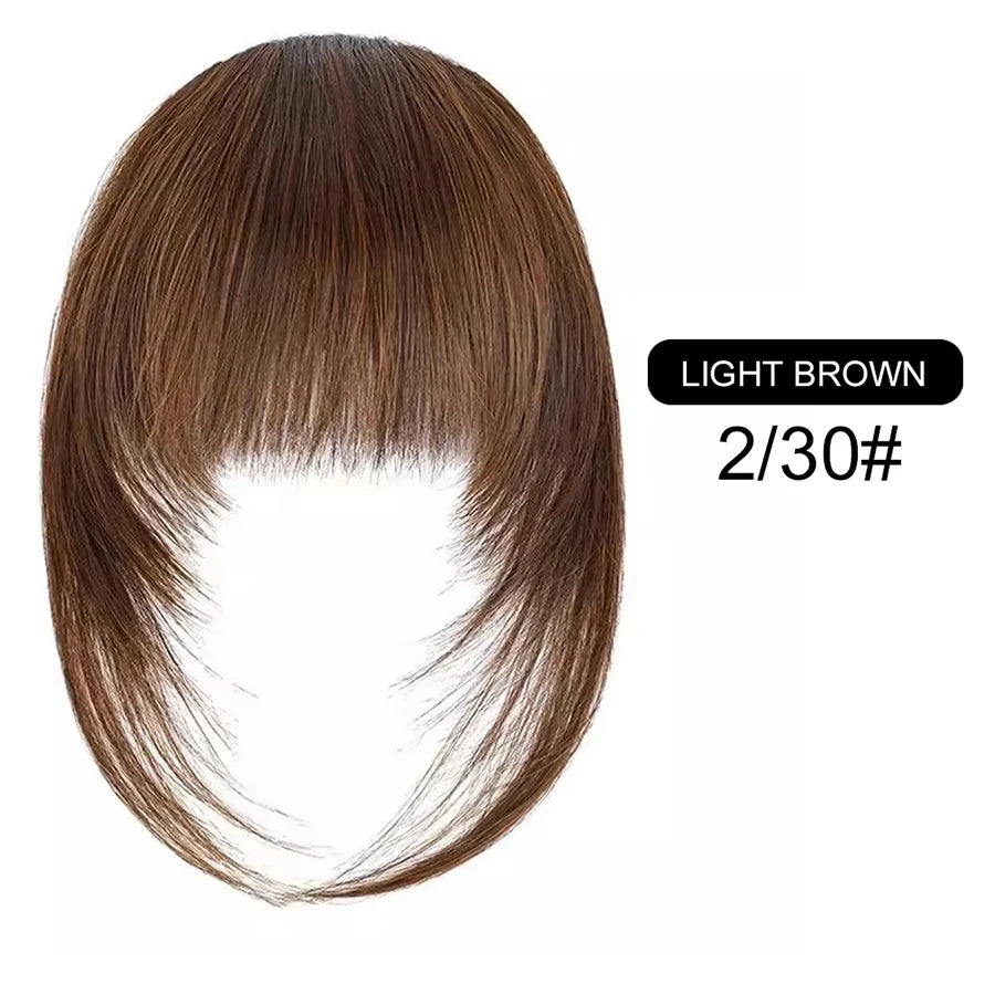 Women's Straight Synthetic Wigs Hair Extensions with Layered Bangs Side-Swept Bangs Natural-Looking Wig Hairpiece for Versatile Styling