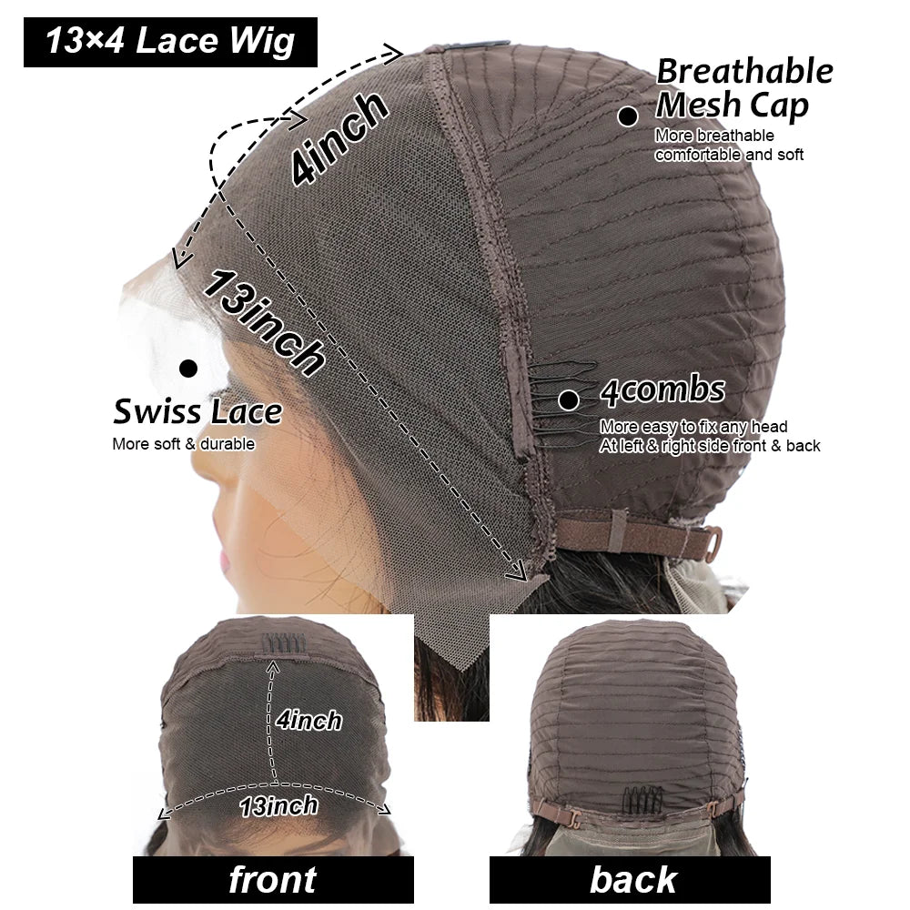 Bob Wig Human Hair 13x4 Frontal Lace Wigs for black Women HD Bob Lace Front Hair Style Wigs Human Hair Glueless Wigs Pre Plucked Wig
