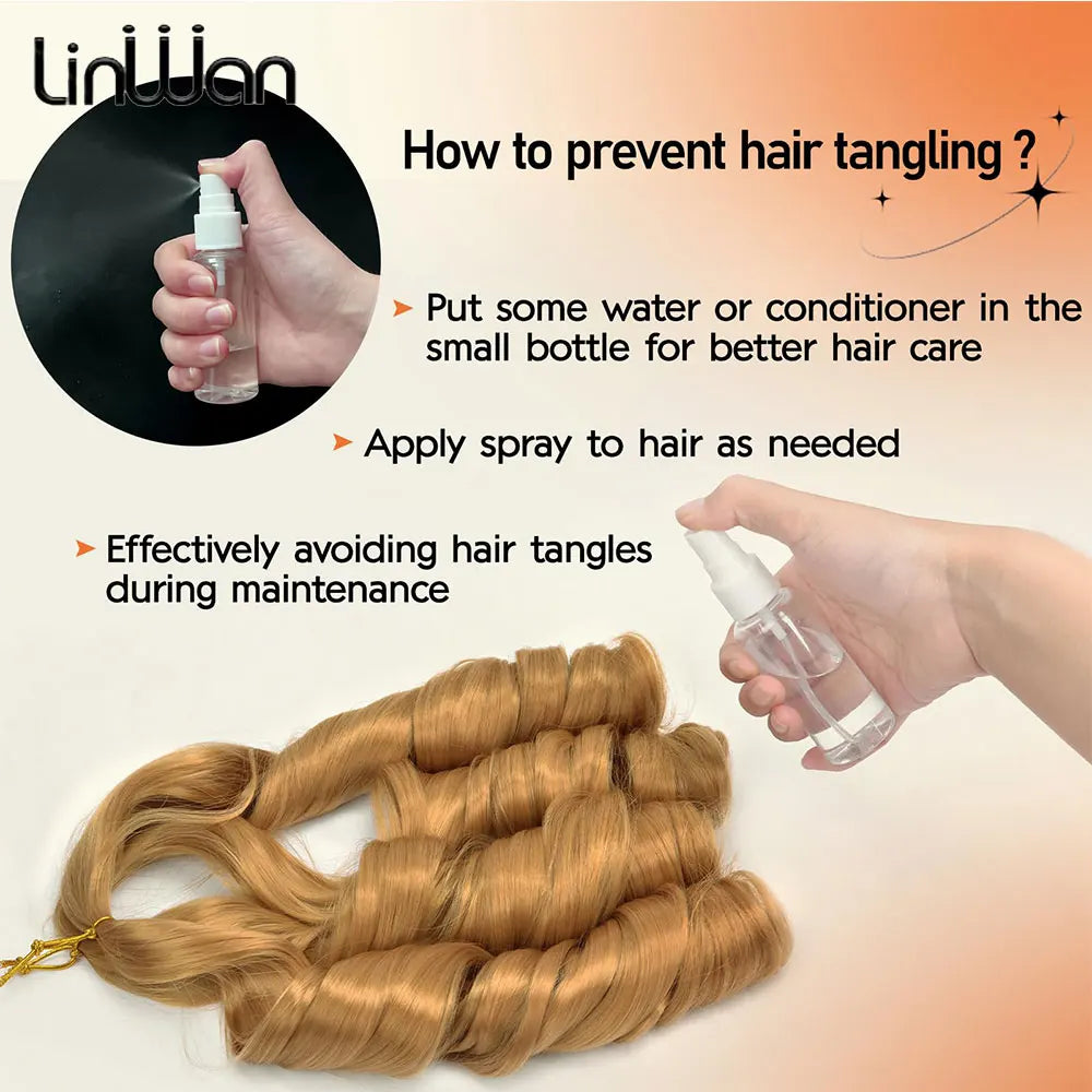 French Curly Braiding Hair Wigs 22Inch Synthetic Curly Braiding Wig Hair Pre Stretched Loose Wavy Curl Braiding Hair Accessories and Extensions For Women