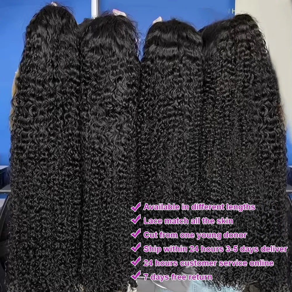 Transparent 250% Density Water Culry 360 Full Lace Frontal Wig Human Hair 40Inch Deep Wave 13x4 13x6 Hd Lace Front Wigs For Women
