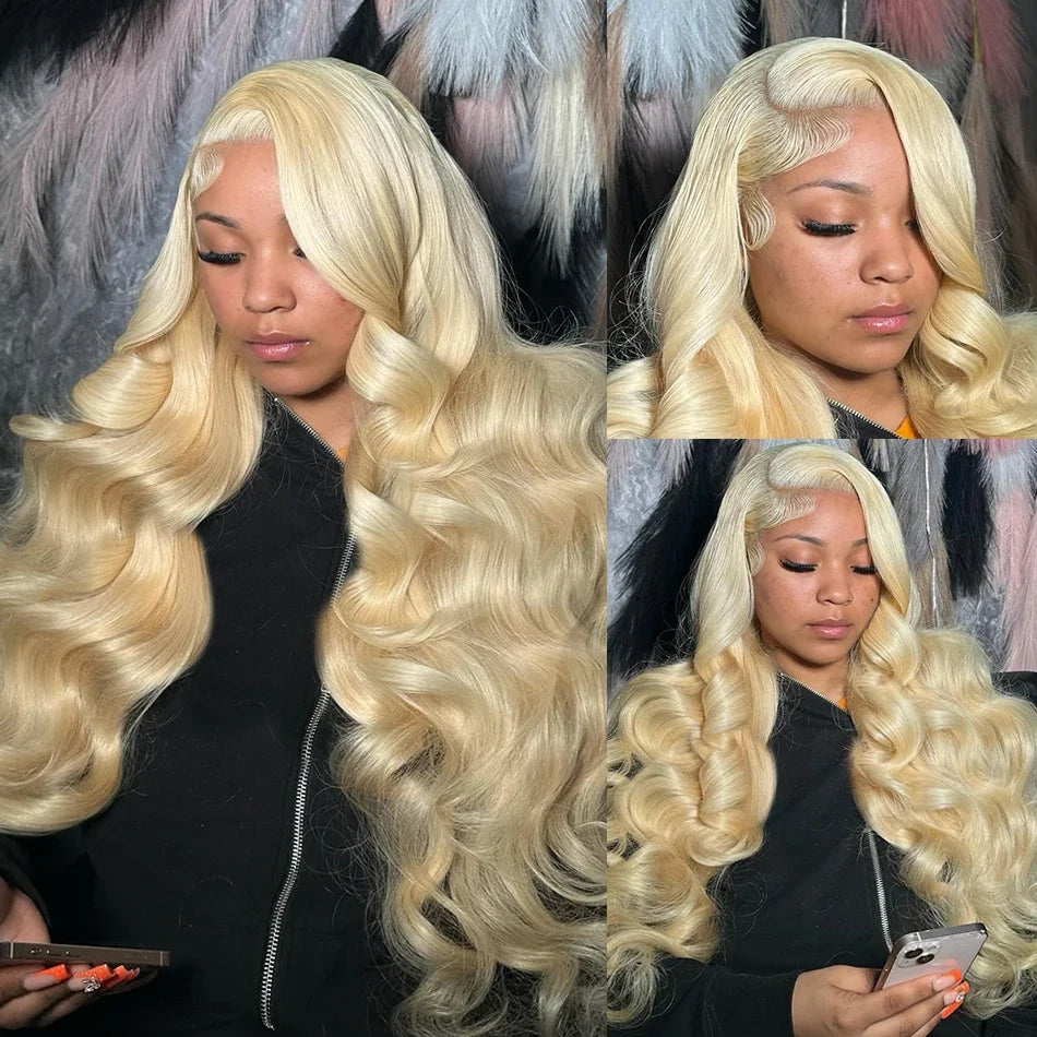 250% Lace Frontal Wig 613 Blonde 13x4 13x6 Body Wave Lace Front Hair Wigs Pre-plucked Brazilian Lace Front Human Wings Hair 28 32 38 Inch