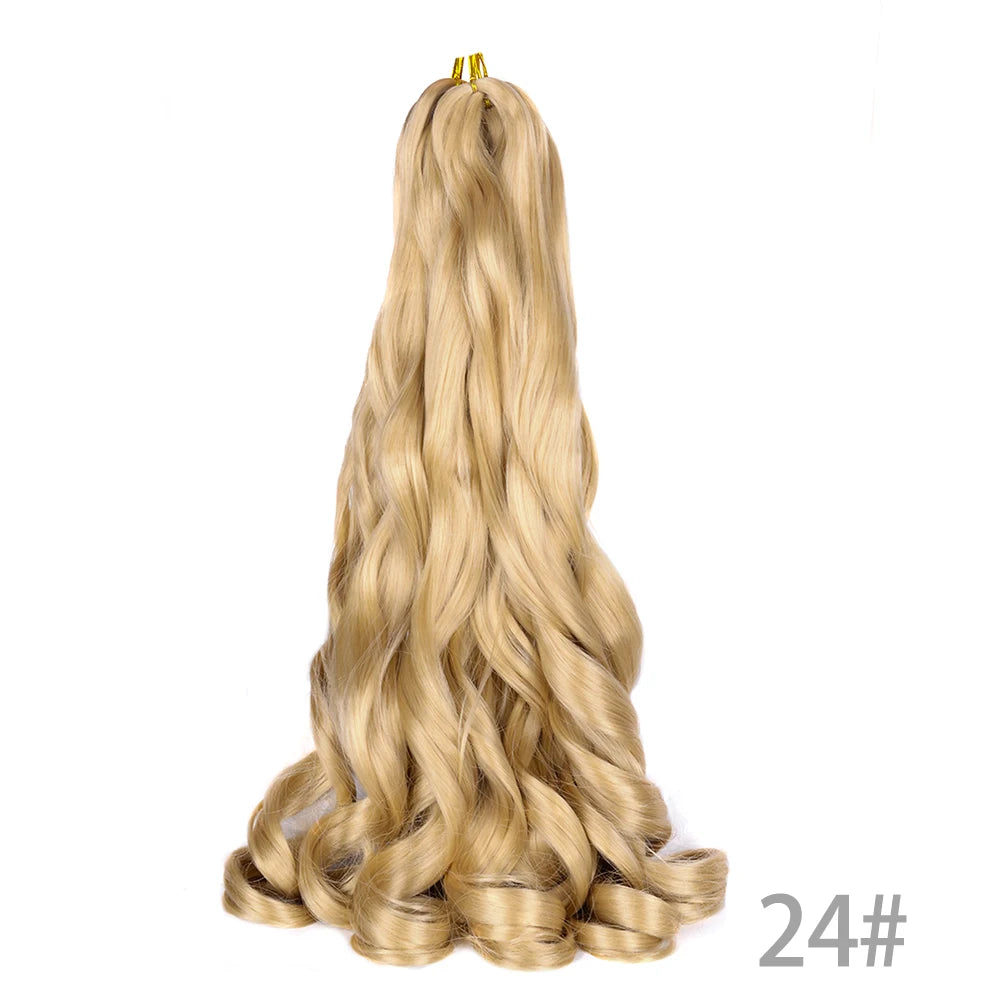 French Curly Braiding Hair Wigs Pre Stretched Bouncy Braiding Wig Hair Easy Braid Curl Braids, Lightweight Synthetic Wavy Hair Accessories and Extensions for Women