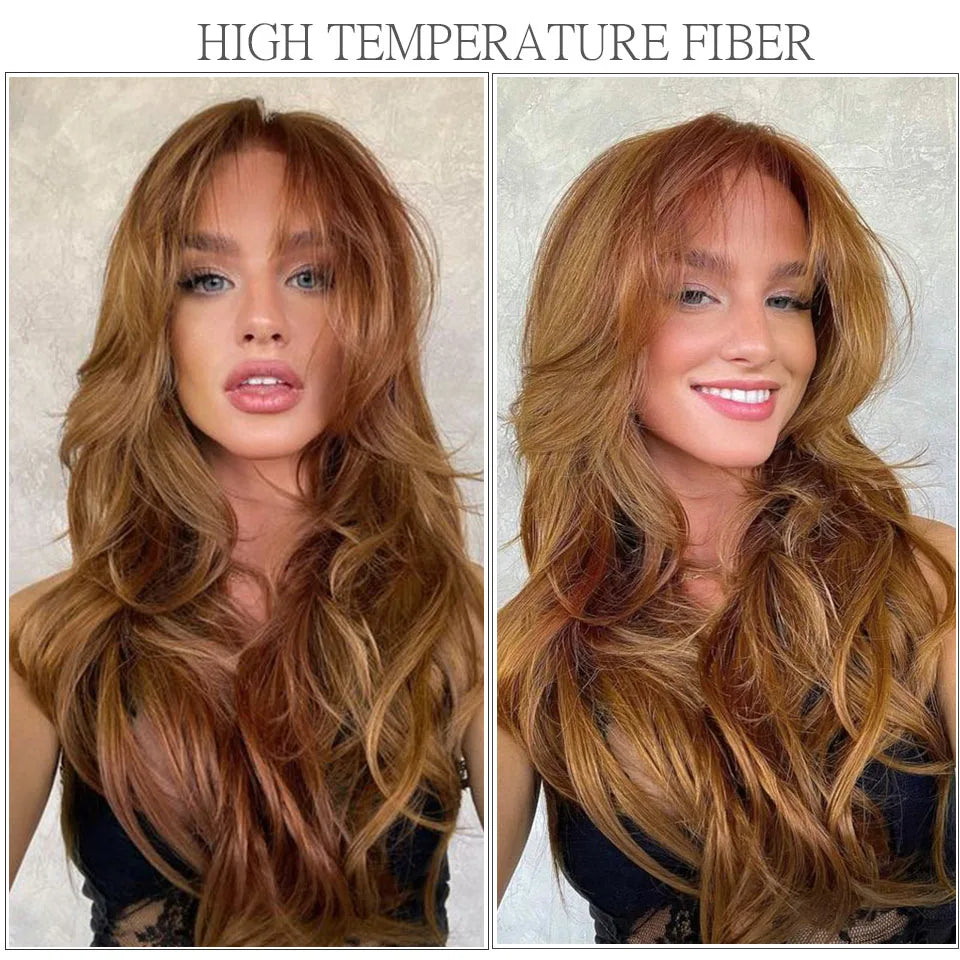 30Inches 200Grams Wig Magicae Rainbow Brown Brazilian Body Wave Bundles Colored Blond 27/613 Natural High Temperature Synthetic Hair Style Wigs