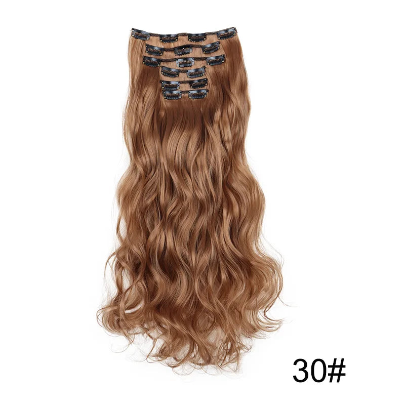 WIGSIN 24Inch Synthetic  Long Wavy Curly Clip-In Hair Extensions Hairpieces Daily Hair Accessories and Extension Women