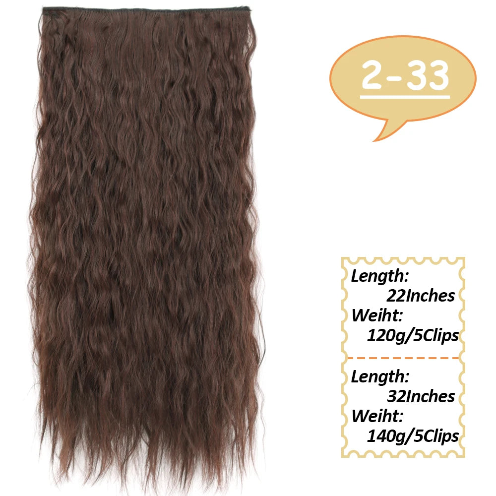 NICESY Synthetic Long Wavy 5 Clips Hair Extensions 22Inch/32Inch Clip On Hair Extensions High Tempreture Fake For Women