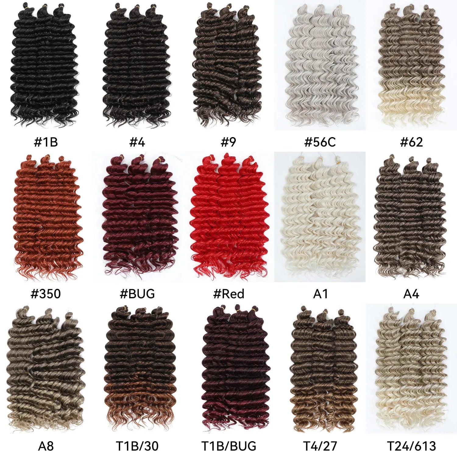 Wig Deep Wave Twist Braiding Hair Extensions and Accessories For Women High Quality Synthetic Crochet Braids Hair 24 Inch Wigs Ombre Bug Brown Afro Curls