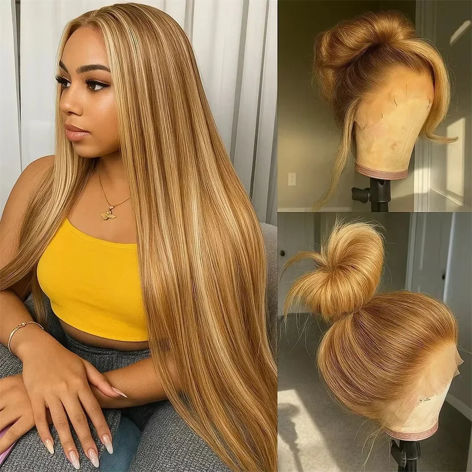 P30/613 Body Wave Highlight Wig 100% Vietnamese Glueless Hair Style Wigs Human Hair 613 Bone Straight Blonde Wigs 13x6 Hd Lace Frontal Wig
