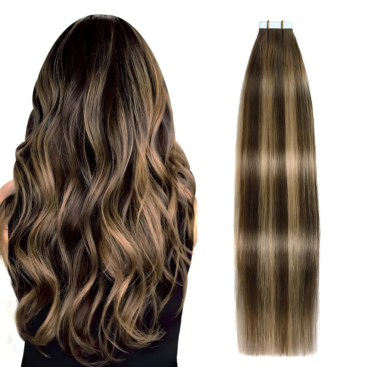 Invisible Tape in Wig, Hair Wigs Extensions Real Remy Hair Extensions and Accessories for Women Ash Blond mixed Platinum Blond Straight Wig Hairpieces