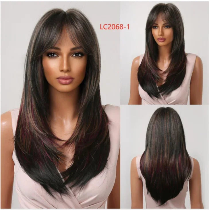 CharmSource Blonde Long Hair Natural Straight Wig Synthetic Wigs  for Women Daily Party High Density