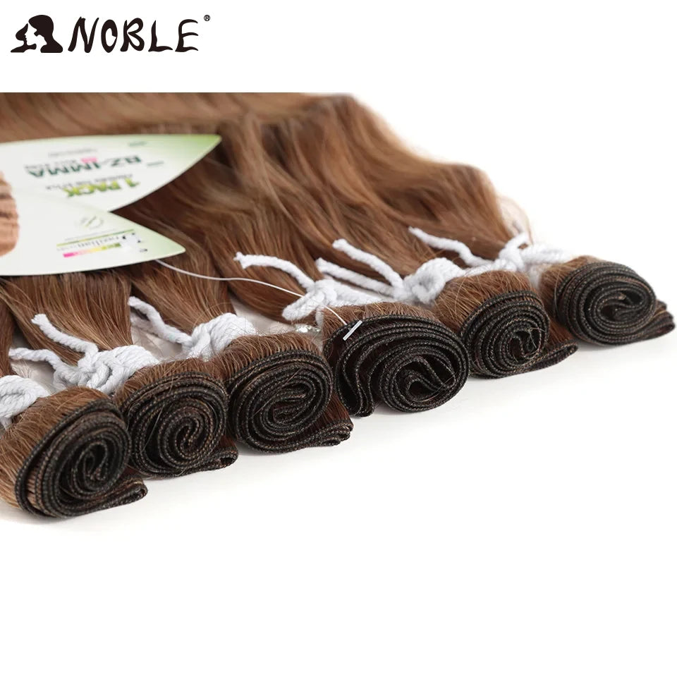 Noble Hair Wigs Water Wave Hair Bundles Synthetic Hair Extensions and Accessories Ombre Blonde Hair Weave Bundles 6Pcs/Pack 20 Inch Wig Hair Extensions