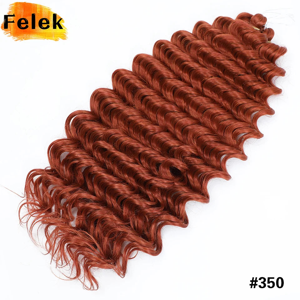 Wig Deep Wave Twist Braiding Hair Extensions and Accessories For Women High Quality Synthetic Crochet Braids Hair 24 Inch Wigs Ombre Bug Brown Afro Curls