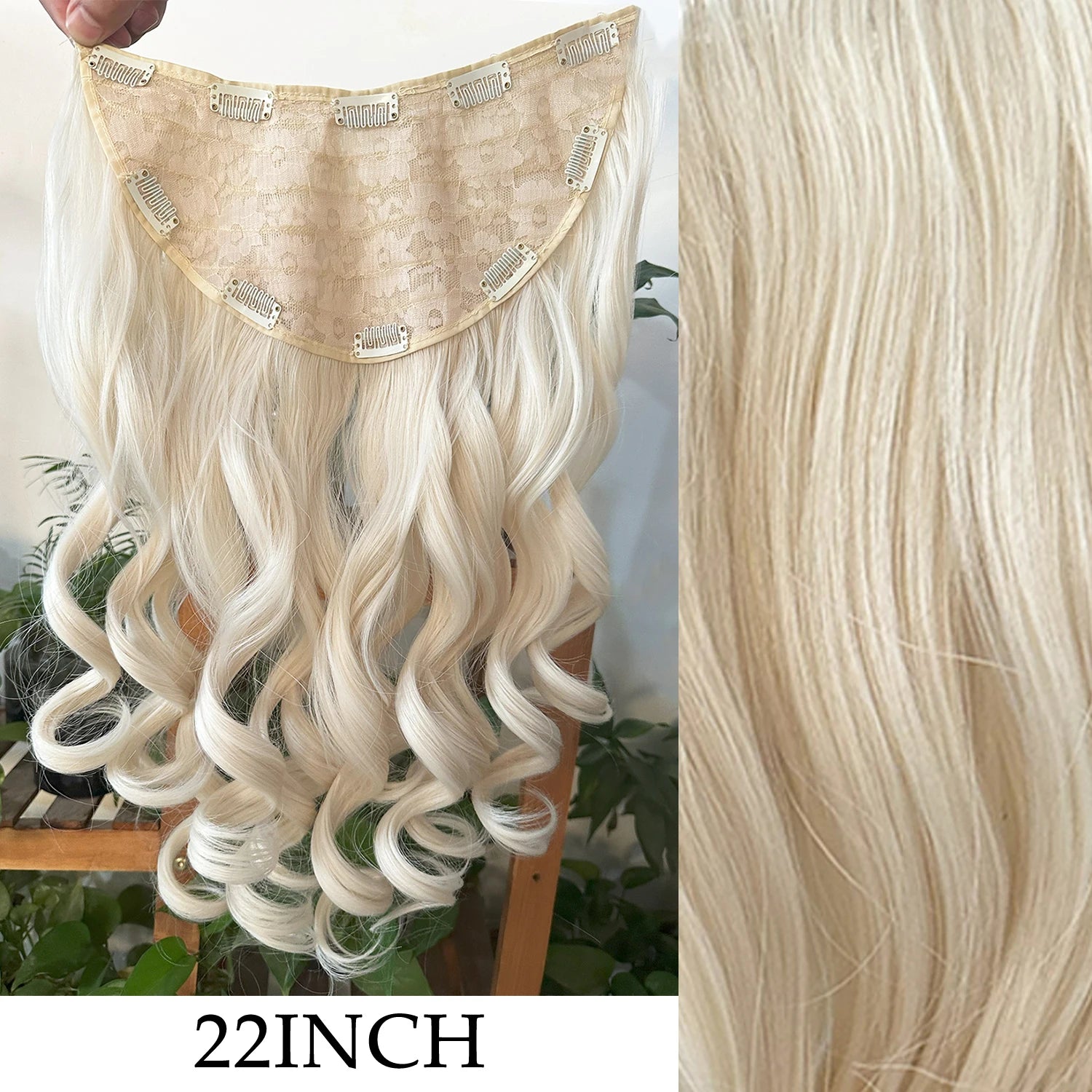 7Pcs/Set 16 Clips Wig Hair Accessories Extension Black Long Straight Natural Hair Wigs Ombre Hairpiece Heat Resistant Fiber For Women Hair Style
