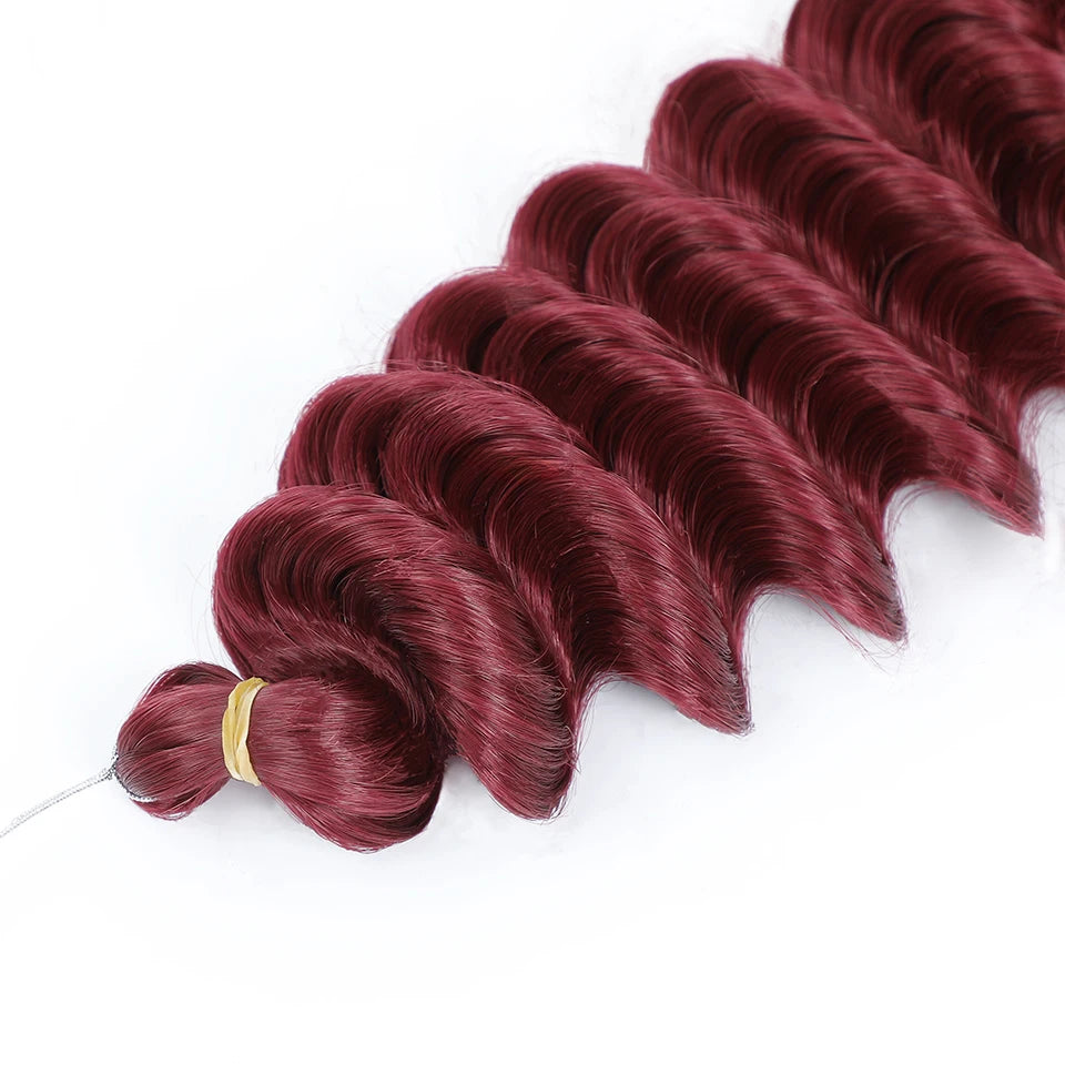 Wig Deep Wave Twist Braiding Hair Extensions and Accessories For Women High Quality Synthetic Crochet Braids Hair 24 Inch Wigs Ombre Bug Brown Afro Curls
