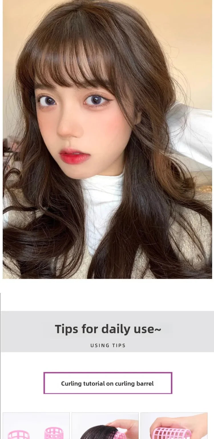 3D Remy Human Hair Wigs Air Bangs For Girl Women Forehead Reissue ONE Clip in Wig Hair Accessories and Extensions Natural Fringe Hairpiece 4 Colors Hair Style