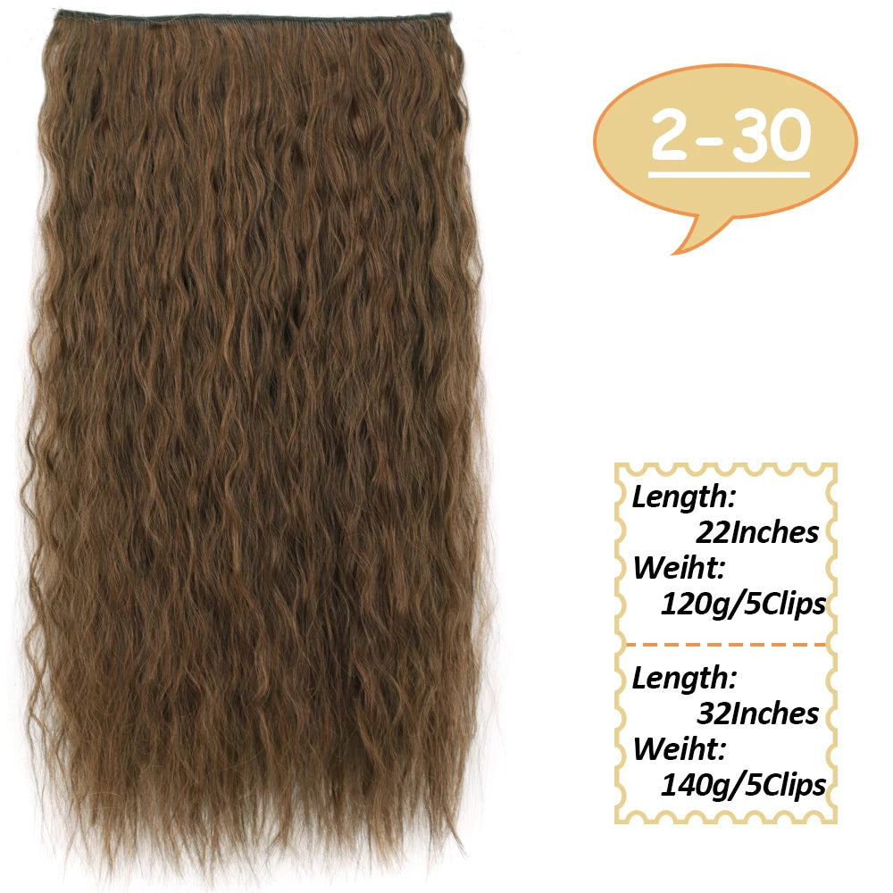 NICESY Synthetic Long Wavy 5 Clips Hair Extensions 22Inch/32Inch Clip On Hair Extensions High Tempreture Fake For Women