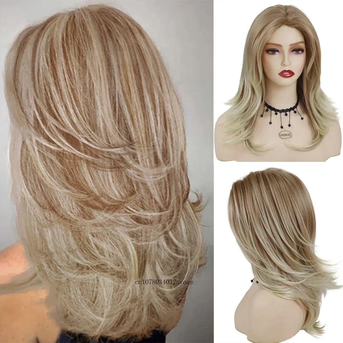 Synthetic Salt and Pepper Wigs with Curtain Bangs Long Hair Style Wig Natural Mix Silver Gray Wigs for White Women Halloween Costume