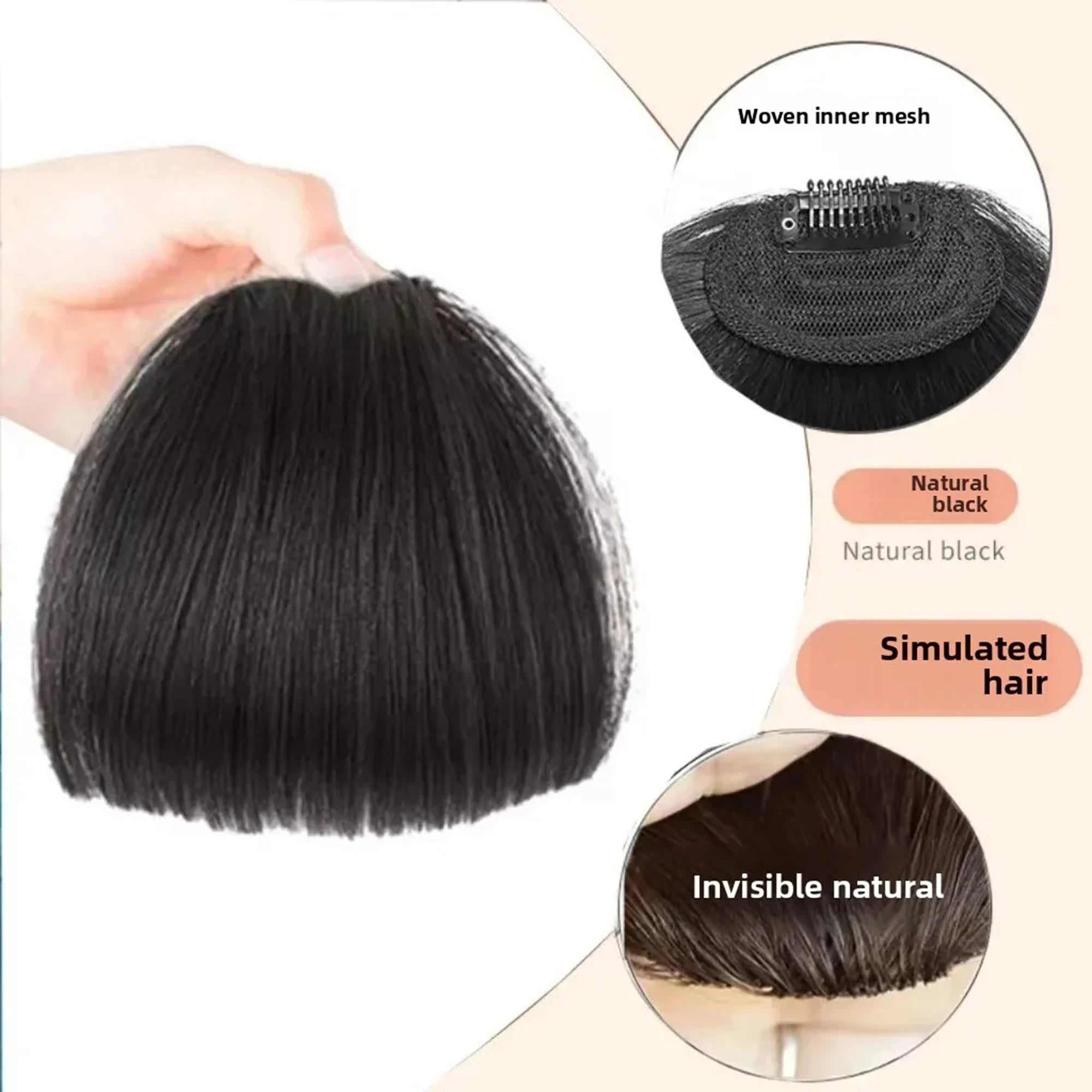 100% Human Hair Bangs Natural Brown Wispy Bang Wigs Hair Clip in Bangs Fringe with Temples Hairpiece for Women  Clip on Air Bang 4.5in Wigs Accessories