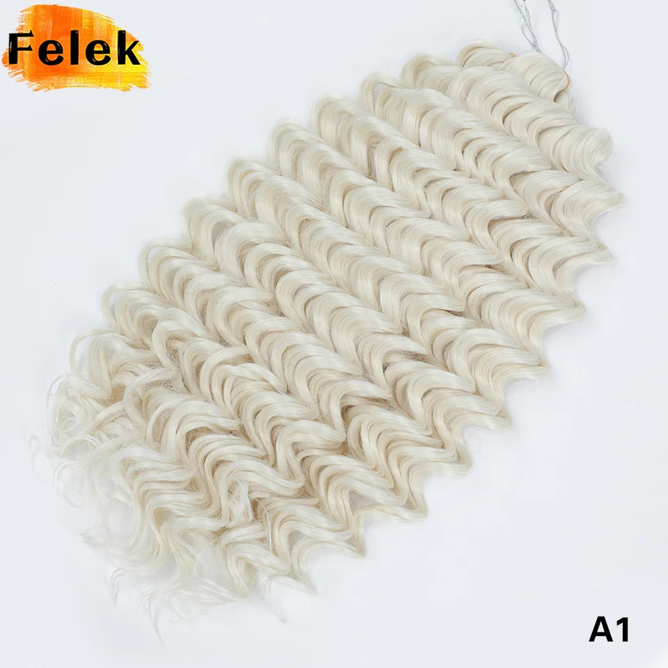 Wig Deep Wave Twist Braiding Hair Extensions and Accessories For Women High Quality Synthetic Crochet Braids Hair 24 Inch Wigs Ombre Bug Brown Afro Curls