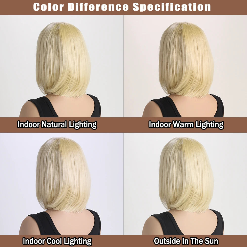 Heat Resistant Short Bob Wig with Bangs for Women Hair Wigs Perfect for Halloween Birthday Costume Party Or Daily Use, Hair Style