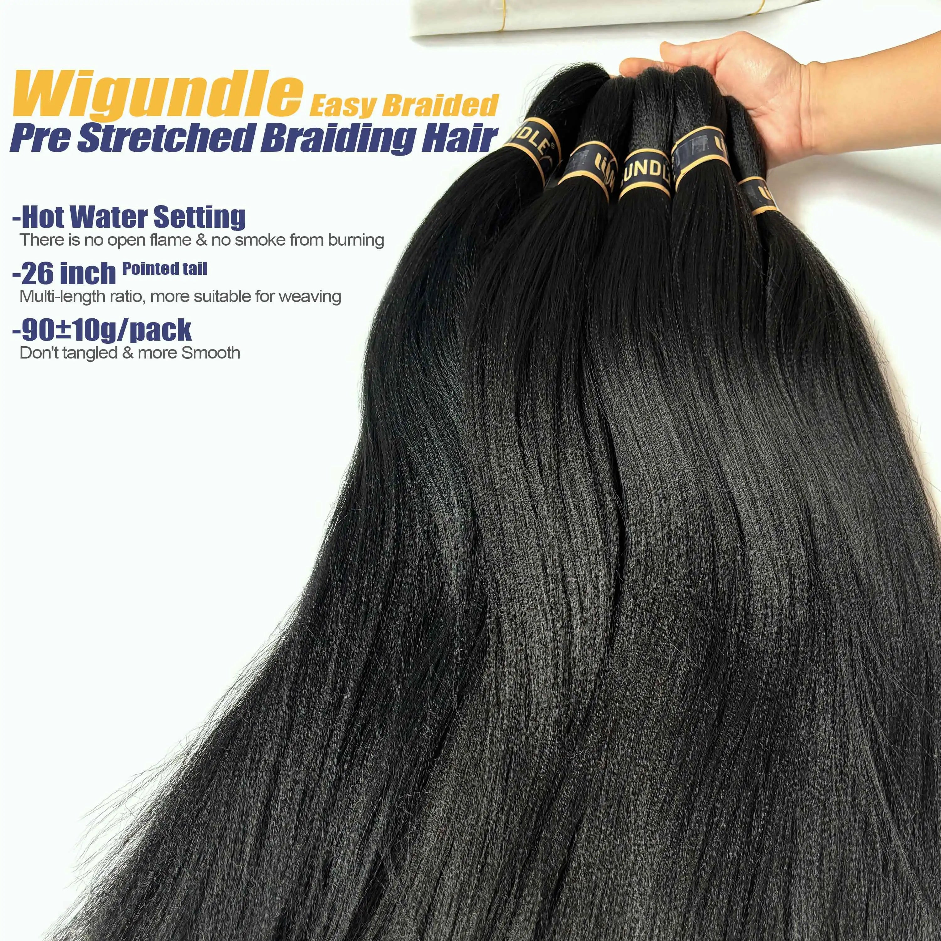 Windle Wig Hair Extensions and Accessories for Women Box Twist Braids Easy Crochet Hair Wigs EZ Pre stretched Braiding Hair Flame Retardant Synthetic
