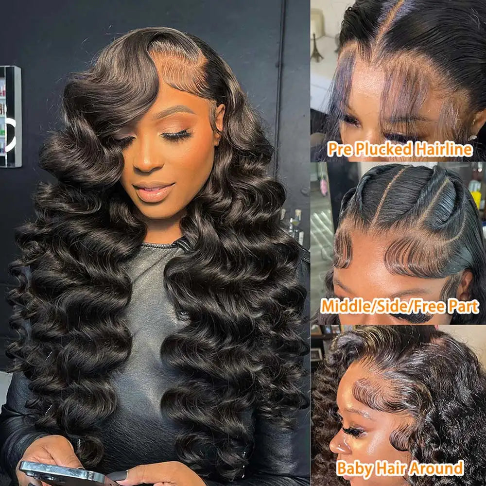 13x6 Wig HD Lace Loose Deep Wave Frontal Hair Style Wigs 40 42 Inch Deep Curly Lace Front Human Hair Wigs Preplucked Glueless Wig Human Hair