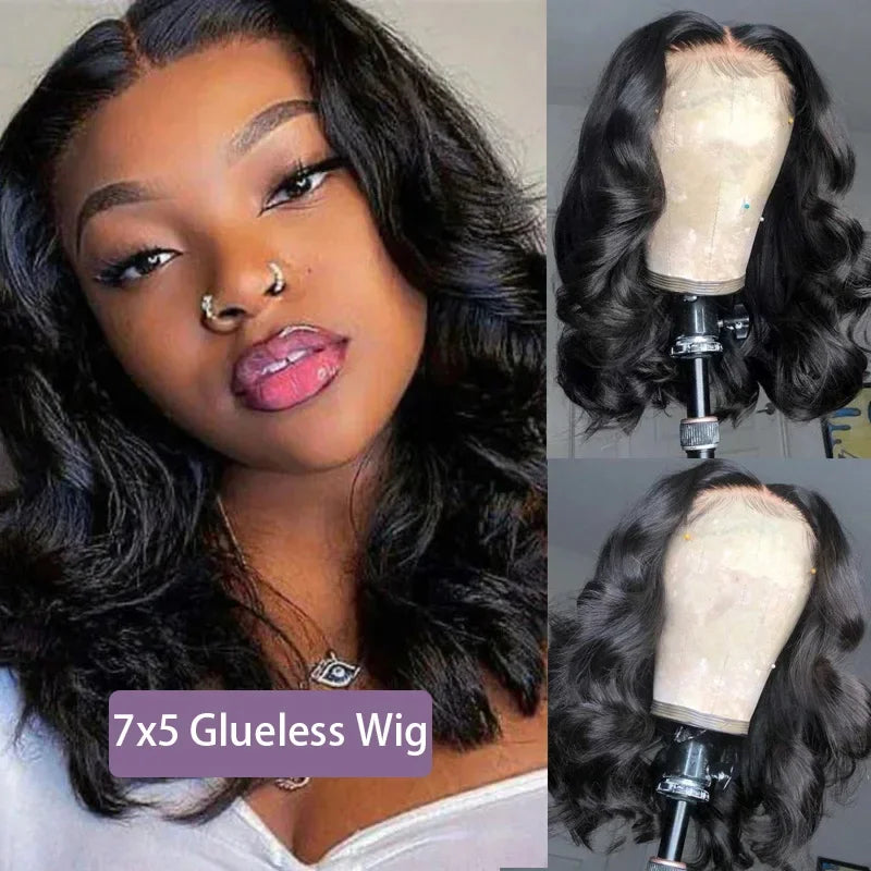 Bob Wig 13x4 Body Wave Glueless Human Wigs Hair Brazilian Ready To Wear 7x5 Lace Frontal Wig Pre Cut No Glue For Women Preplucked