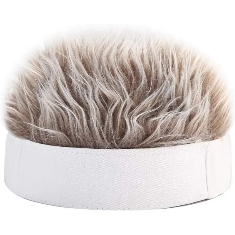Wig Hats for Men Knitted Spiked Hair Wigs Hip Hop Hat Novelty Hair Visor Cap Adjustable Unisex Cycling Bicycle Cap Fake Hair Wig