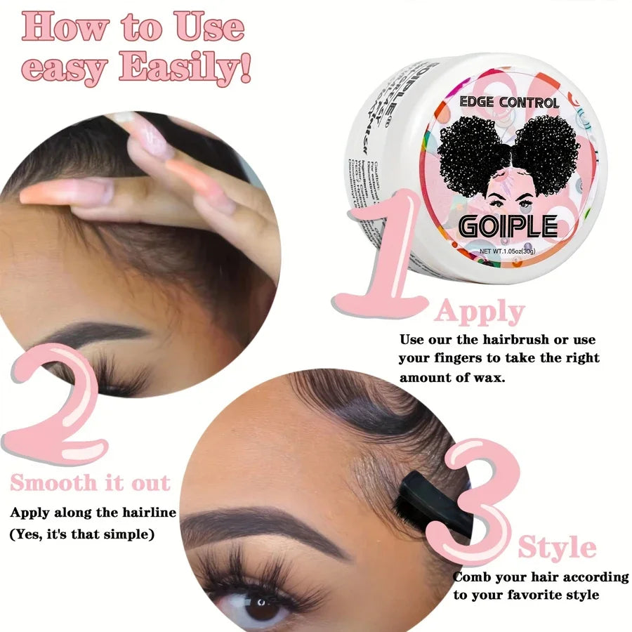 Wig Adhesive Double-ended Applicator Fast-dry Invisible Bonding, Hair Wigs Wax Stick Smoothing Broken Hair & Edge Control Wax for Wigs