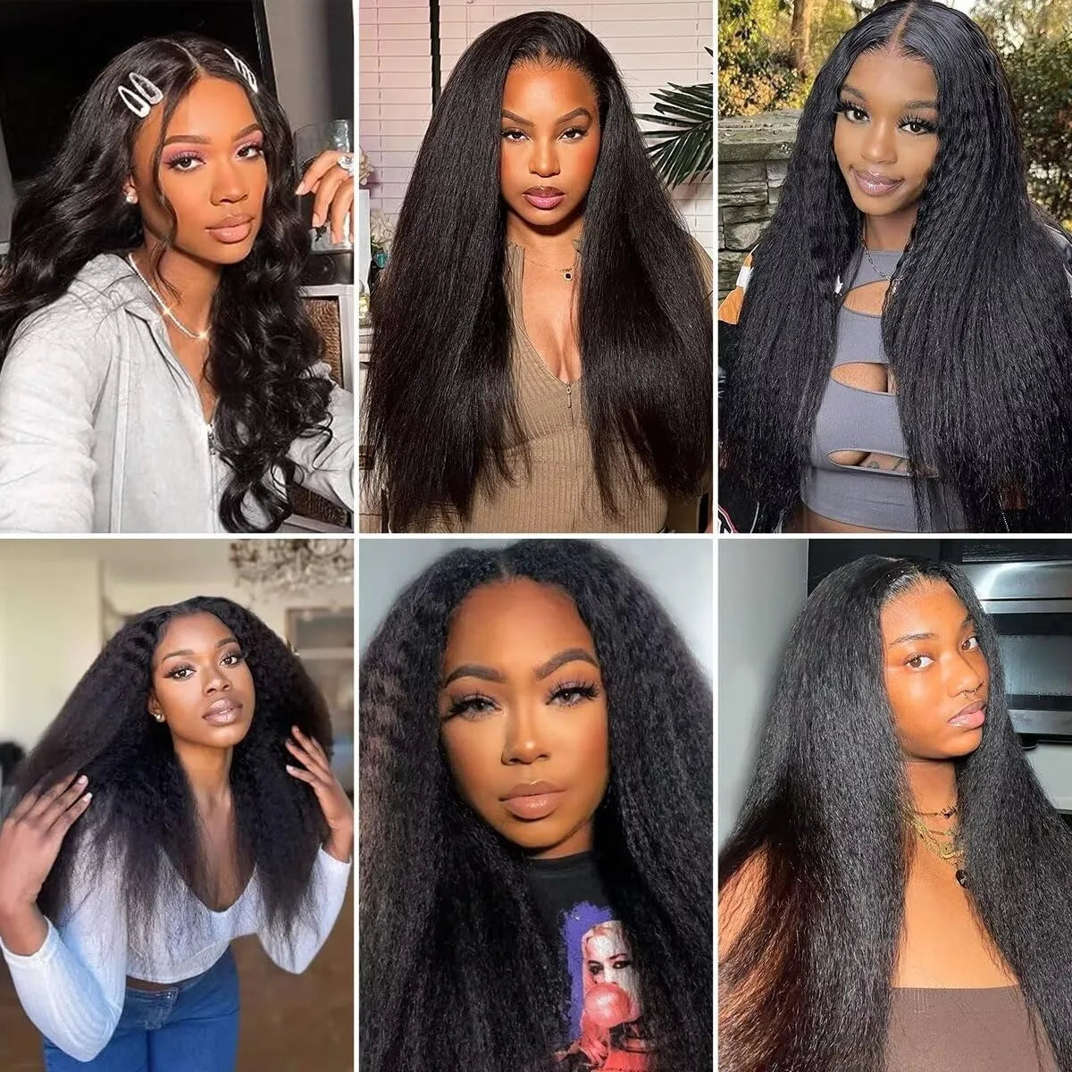 V Part Wig Human Hair Kinky Straight 200% Density No Leave Out V Part Wigs Upgrade U Part Human Hair Wig Clip V Shape Human Hair