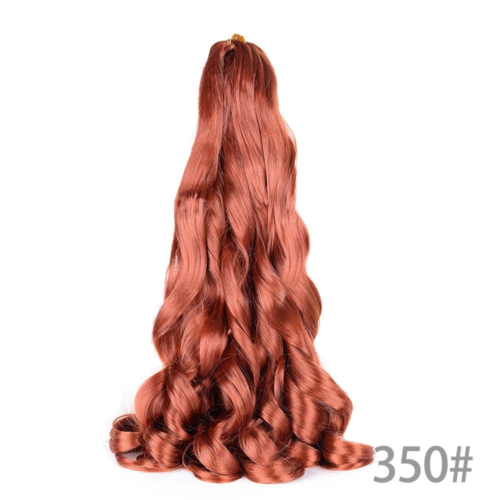 French Curly Braiding Hair Wigs Pre Stretched Bouncy Braiding Wig Hair Easy Braid Curl Braids, Lightweight Synthetic Wavy Hair Accessories and Extensions for Women