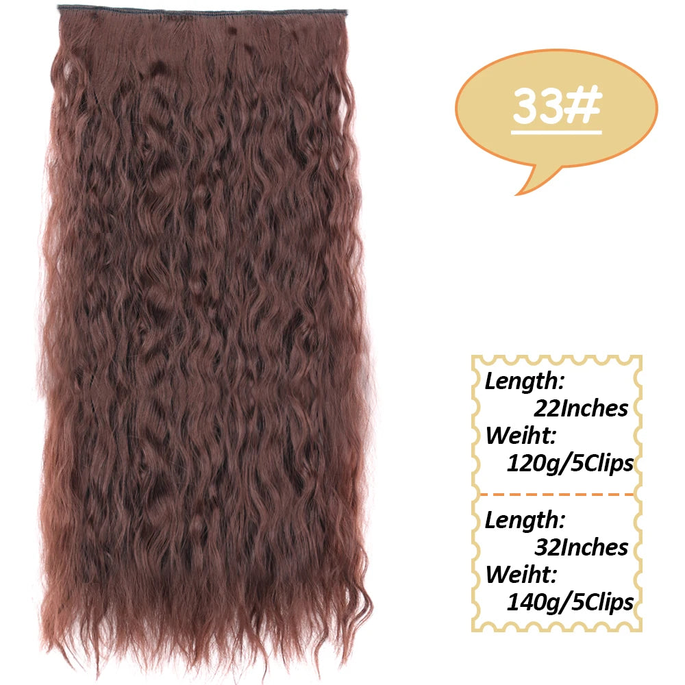NICESY Synthetic Long Wavy 5 Clips Hair Extensions 22Inch/32Inch Clip On Hair Extensions High Tempreture Fake For Women