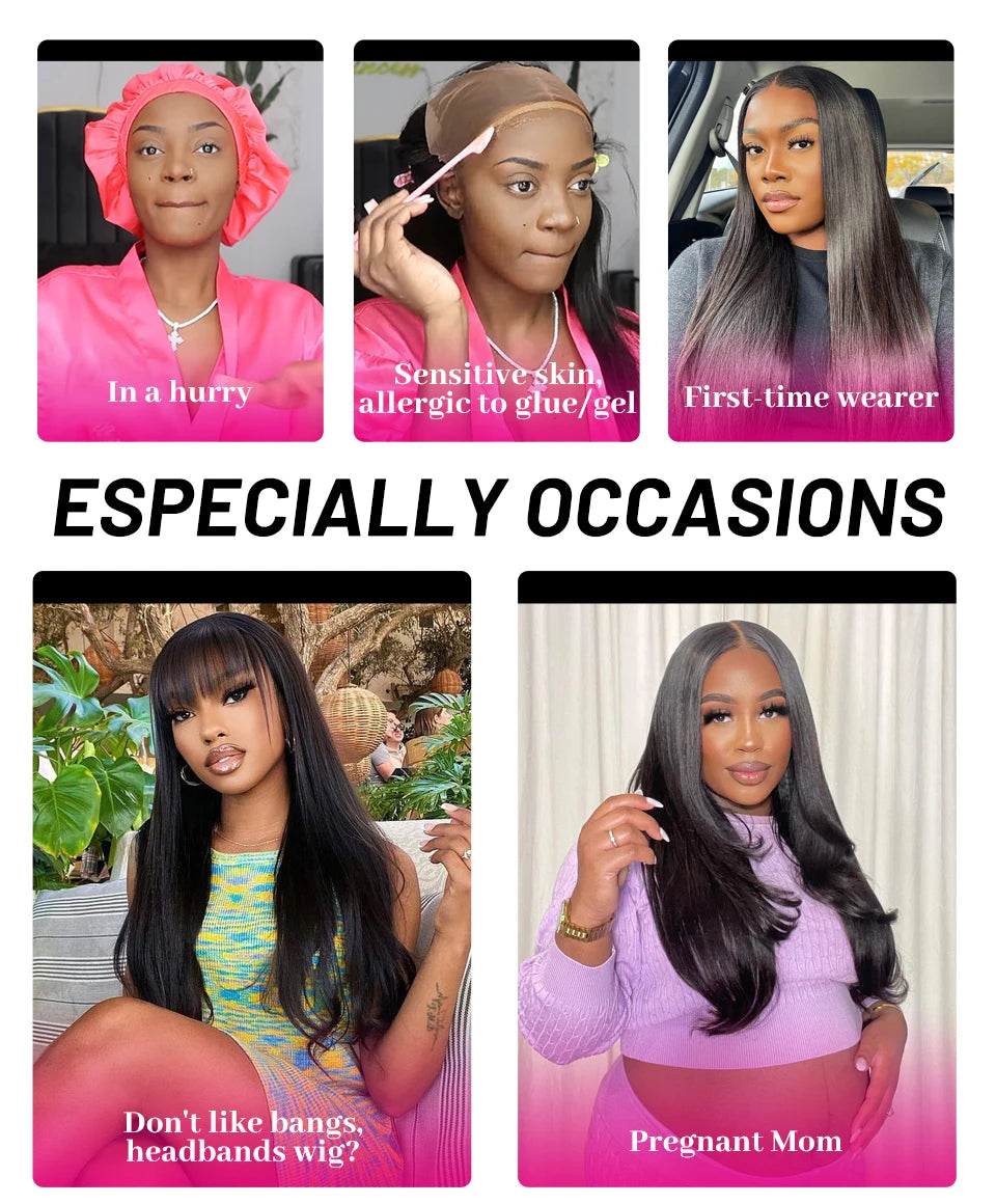 Wear Go Wig ISEE Hair Wigs Mongolian Water Wave 7x5 Glueless Pre-plucked Human Wig Ready To Go Pre Cut Lace Easy Install HD Lace Wigs