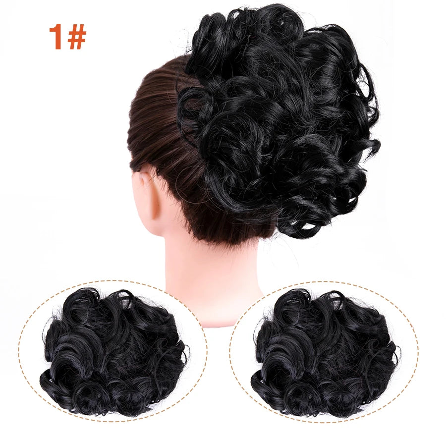 Leeons Syntheic Chignon Hair Wigs piece Curly Bun Hair Extensions and Accessories Scrunchie Updo Hair Pieces Combs In Messy Bun Hair Piece For Women Wig