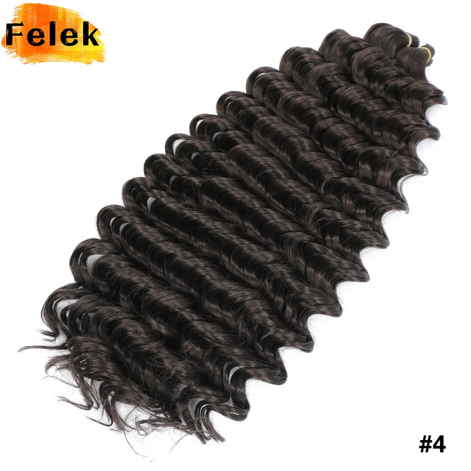 Wig Deep Wave Twist Braiding Hair Extensions and Accessories For Women High Quality Synthetic Crochet Braids Hair 24 Inch Wigs Ombre Bug Brown Afro Curls