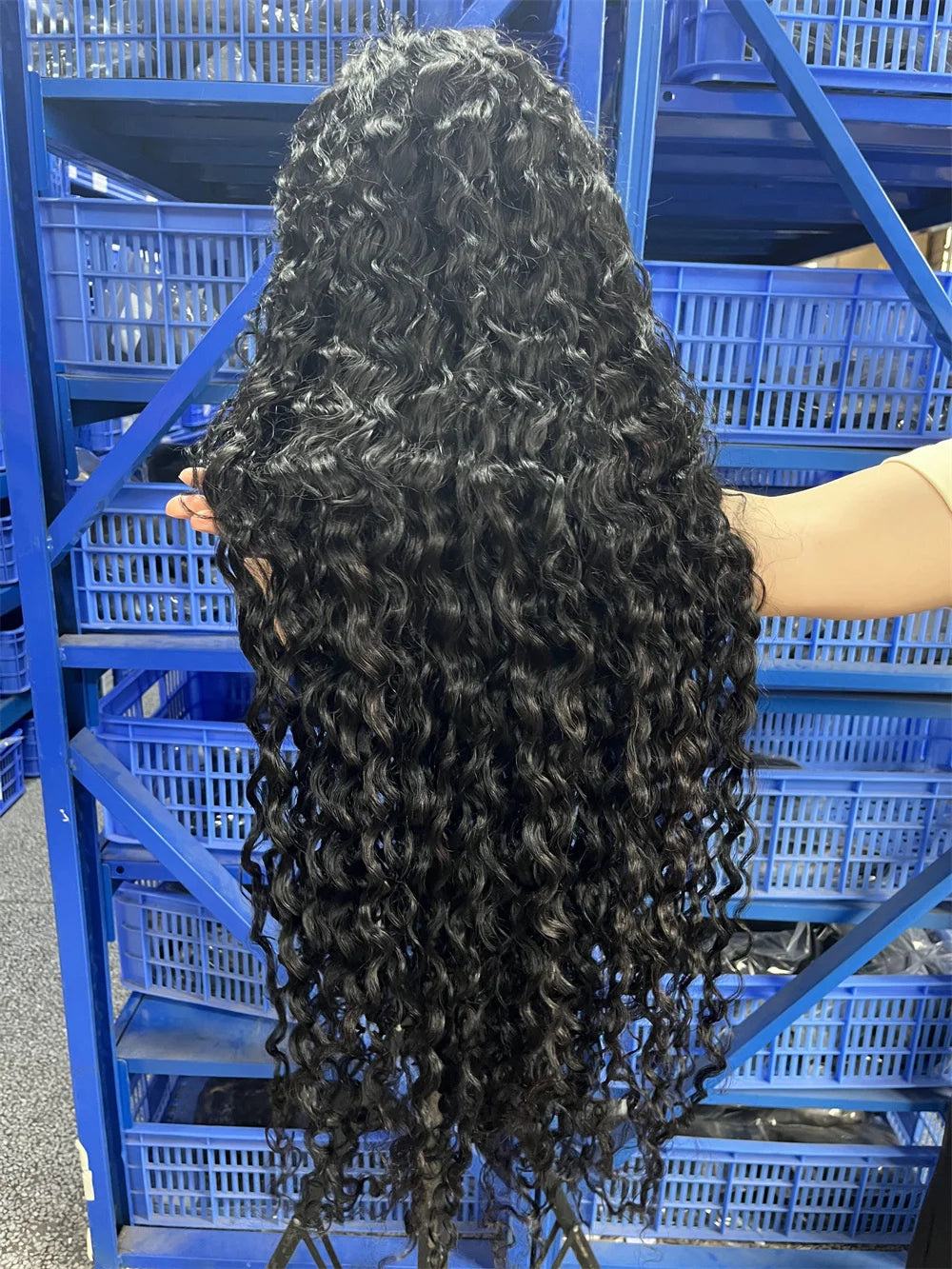 Nexora Curly Wigs 1b Black Wig Water Wave 360 human hair full lace wig Deep Wave Inviscid Strap Glueless Lace Wigs Bleached Knotted