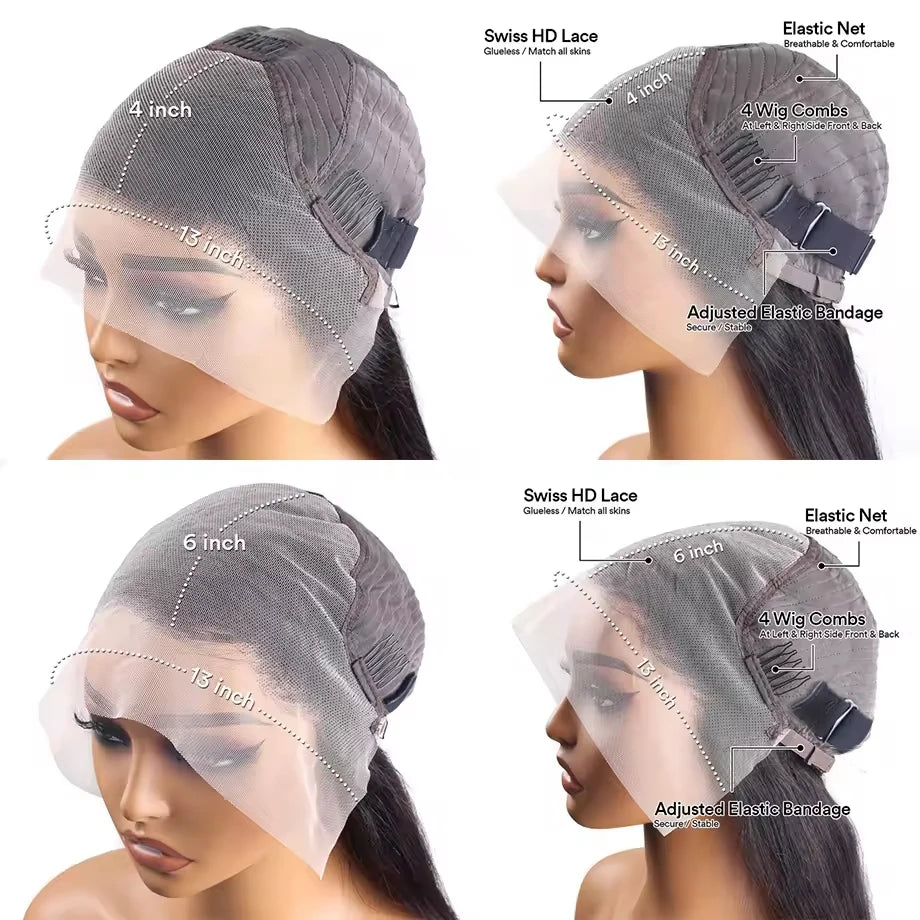 Brazilian Hair Wigs Straight Navy Blue Bob Human Hair Wig 180 Density 13x4 HD Lace Frontal Wigs On Clearance Sale For Black Women Hair Style