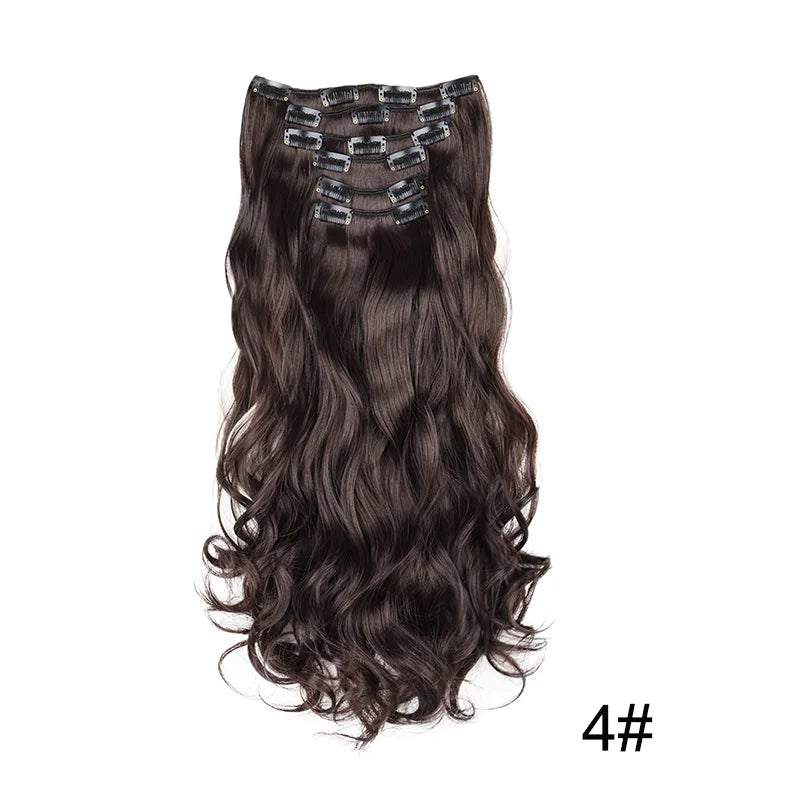 WIGSIN 24Inch Synthetic  Long Wavy Curly Clip-In Hair Extensions Hairpieces Daily Hair Accessories and Extension Women
