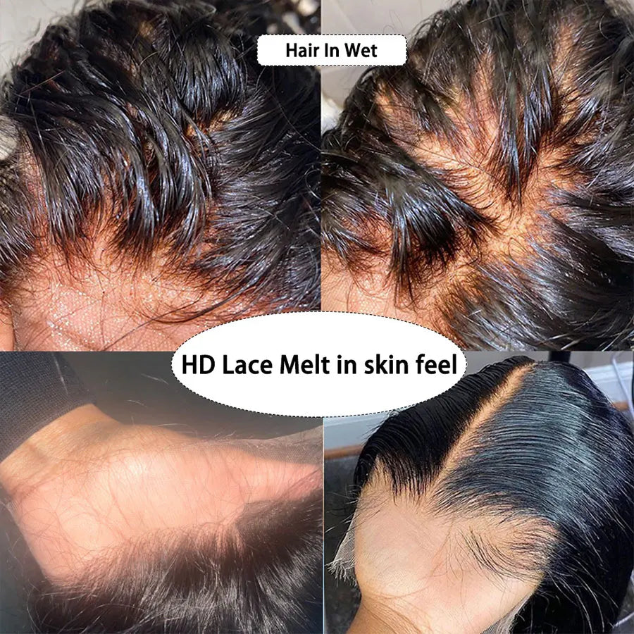 Skinlike HD Lace Frontal 13X4 13X6 Human Hair Wigs Closures Pre Plucked Invisible HD Lace Free Part 7x7 6x6 5x5 HD Lace Closure Only Wig